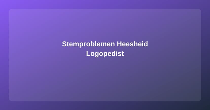Stemproblemen en Heesheid: Wanneer naar de Logopedist?